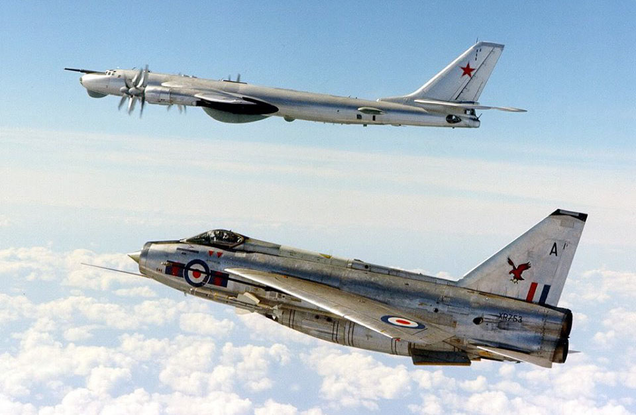 An RAF Lightning escorts a Soviet Tu-95 bomber (Author unknown)